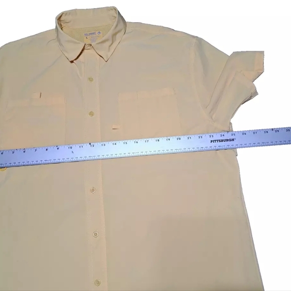 Reel Legends Shadester Performance Fishing Short Sleeve Shirt Men's L Yellow - Picture 12 of 14